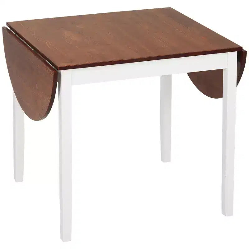 HOMCOM 55 Solid Wood Kitchen Table, Drop Leaf Tables for Small Spaces, Folding Dining Table