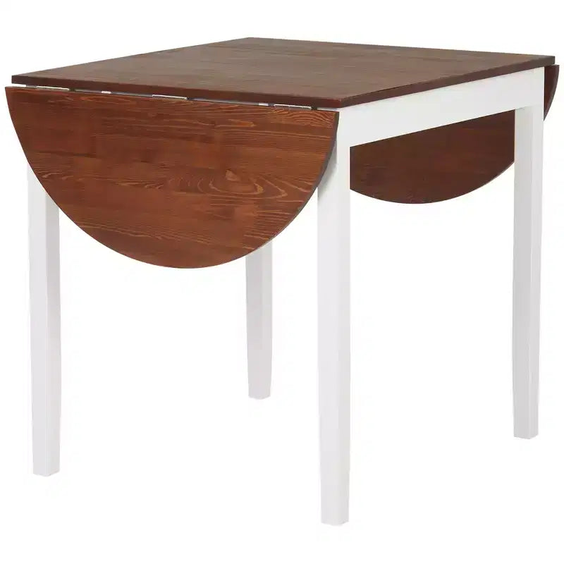 HOMCOM 55 Solid Wood Kitchen Table, Drop Leaf Tables for Small Spaces, Folding Dining Table