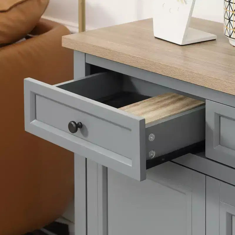 HOMCOM Sideboard Buffet Cabinet with Storage Drawers, 2 Door Kitchen Storage Cabinet with Adjustable Shelves, Coffee Bar for Living Room