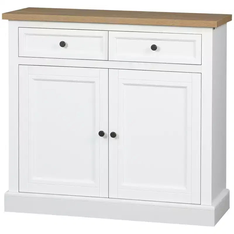HOMCOM Sideboard Buffet Cabinet with Storage Drawers, 2 Door Kitchen Storage Cabinet with Adjustable Shelves, Coffee Bar for Living Room