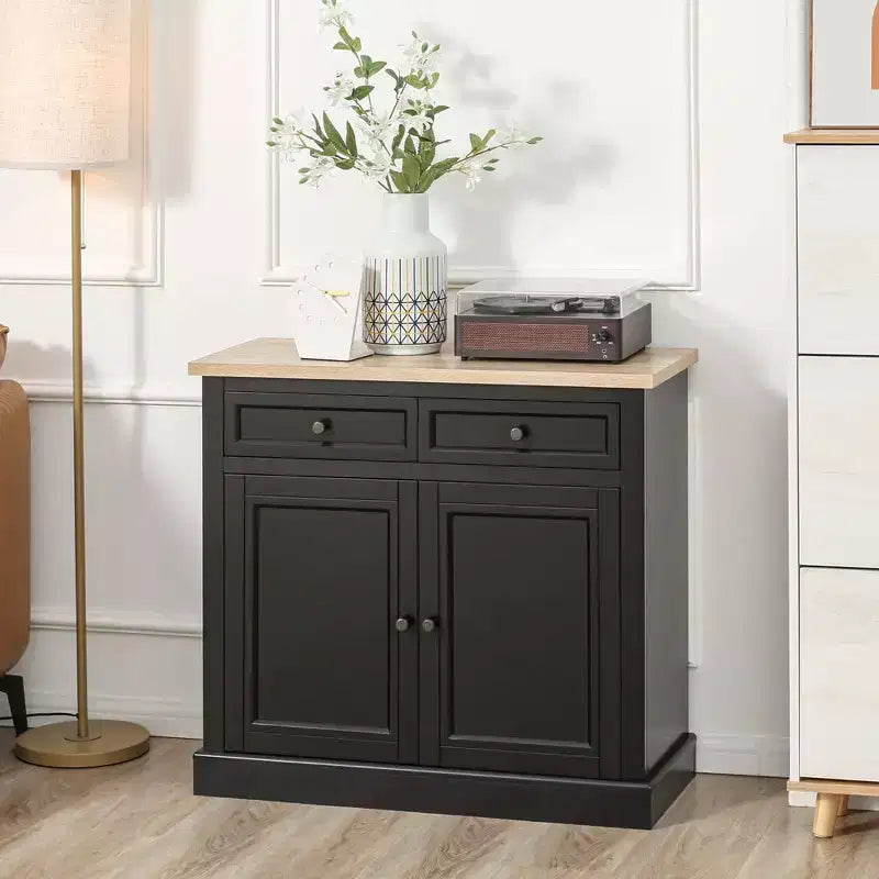 HOMCOM Sideboard Buffet Cabinet with Storage Drawers, 2 Door Kitchen Storage Cabinet with Adjustable Shelves, Coffee Bar for Living Room