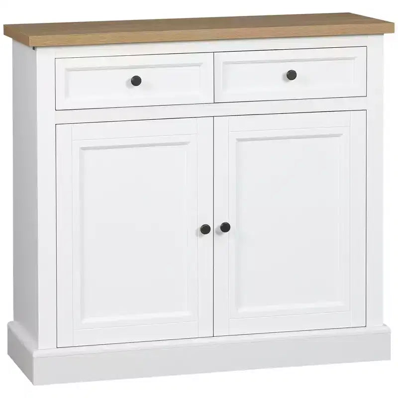 HOMCOM Sideboard Buffet Cabinet with Storage Drawers, 2 Door Kitchen Storage Cabinet with Adjustable Shelves, Coffee Bar for Living Room