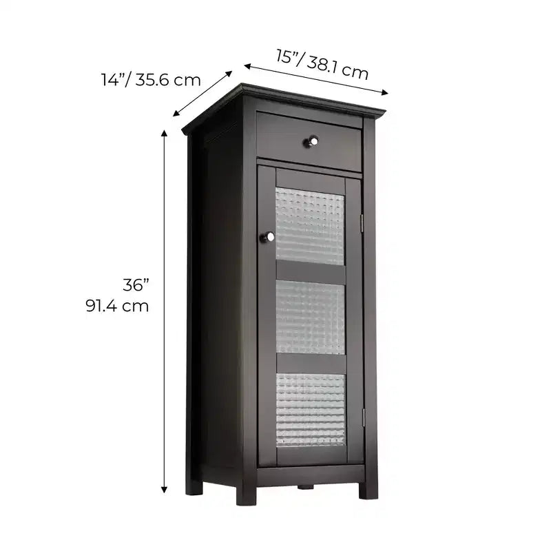 Teamson Home Chesterfield Single Door Floor Cabinet with Drawer