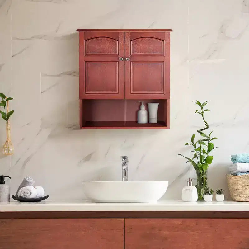 Teamson Home Martha 22.25 x 25 2-Door Removable Wall Cabinet, Mahogany