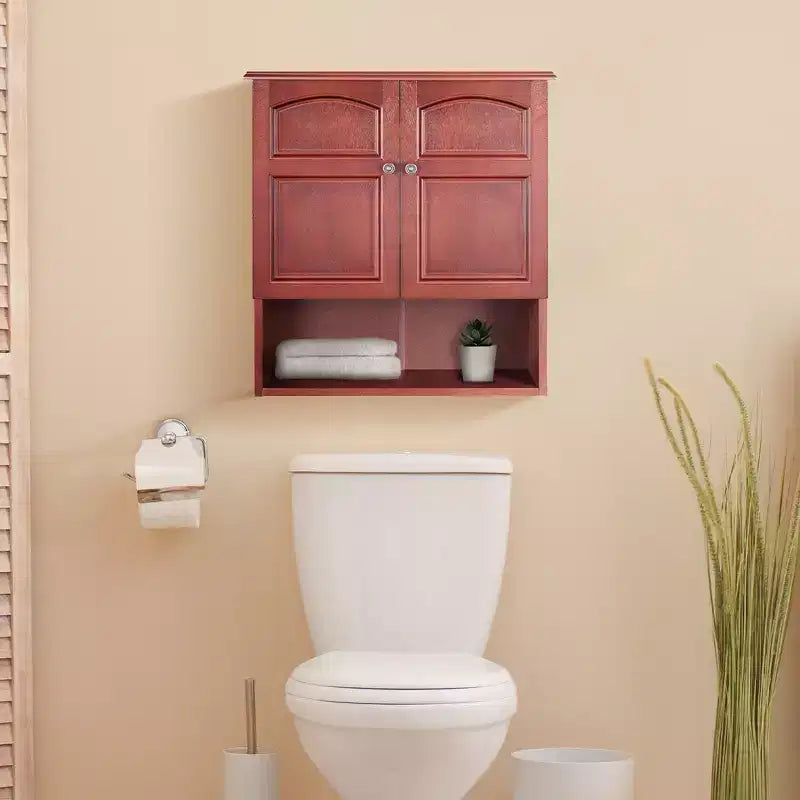 Teamson Home Martha 22.25 x 25 2-Door Removable Wall Cabinet, Mahogany