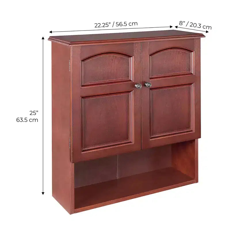 Teamson Home Martha 22.25 x 25 2-Door Removable Wall Cabinet, Mahogany