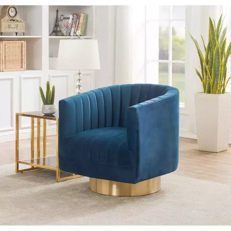 Josephine Swivel Barrel Chair - SFV4726 - Safavieh Couture