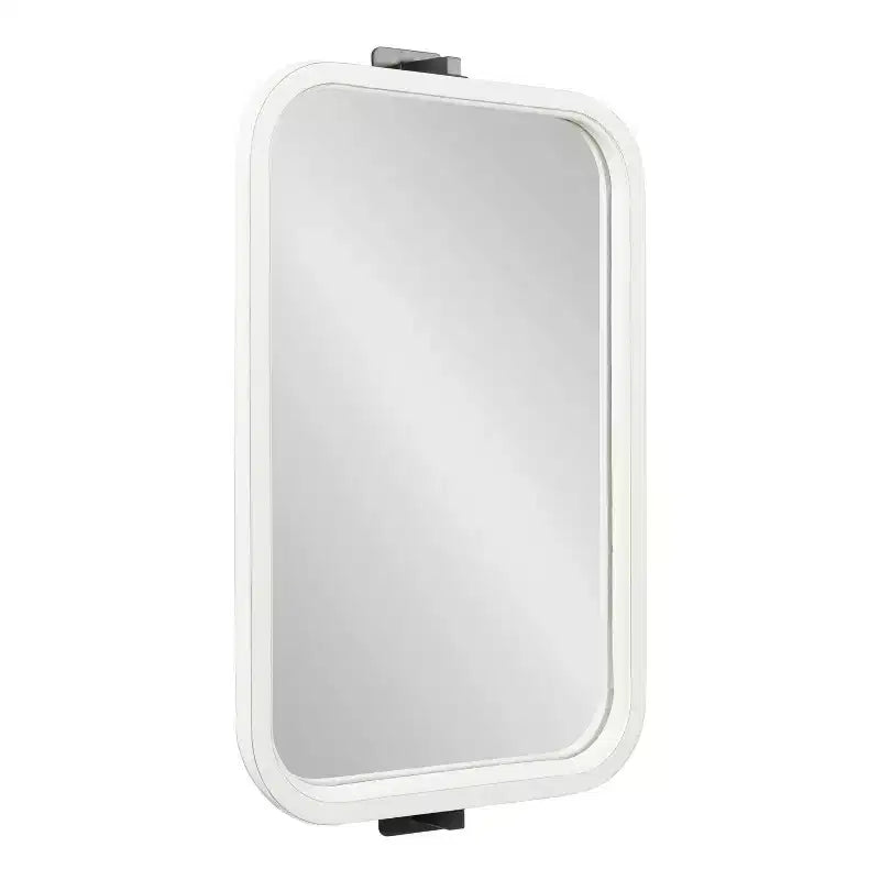 Kate and Laurel Hogan Rectangle Wood Functional Mirror, 20x33, White