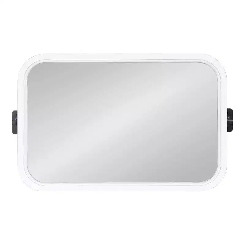 Kate and Laurel Hogan Rectangle Wood Functional Mirror, 20x33, White