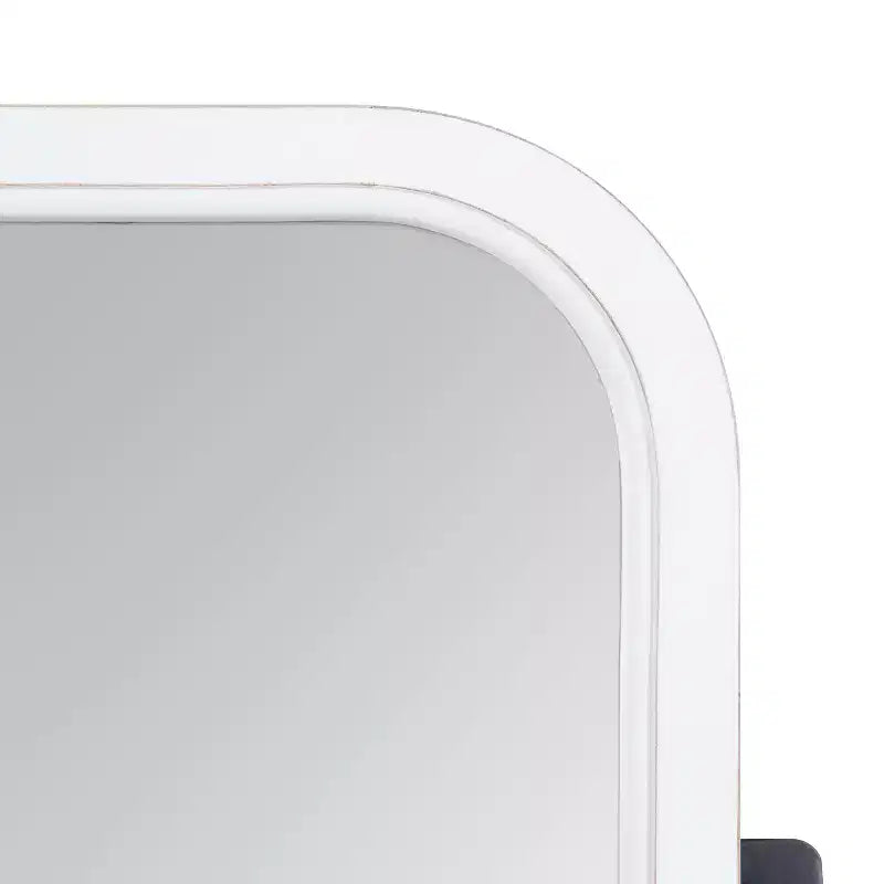 Kate and Laurel Hogan Rectangle Wood Functional Mirror, 20x33, White