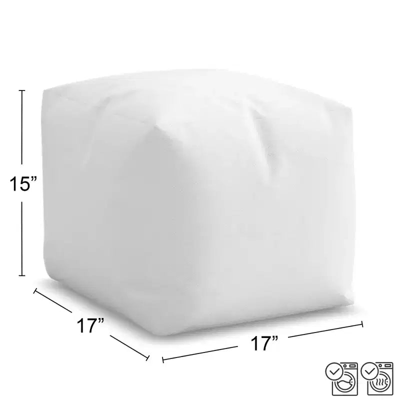 Sweet Jojo Designs Boy Girl Gender Neutral Unstuffed Fabric Ottoman Pouf Cover Decorative Storage Botanical Leaf Green and White Insert Not Included