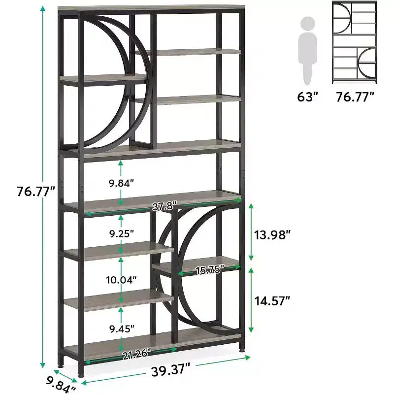 Tribesigns Industrial 8-Tier Etagere Bookcase