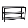 Flash Furniture Easton 3-Tier Wooden Entryway Bench with Metal Mesh Shoe Storage Shelves for Entryway, Mudroom, or Bedroom