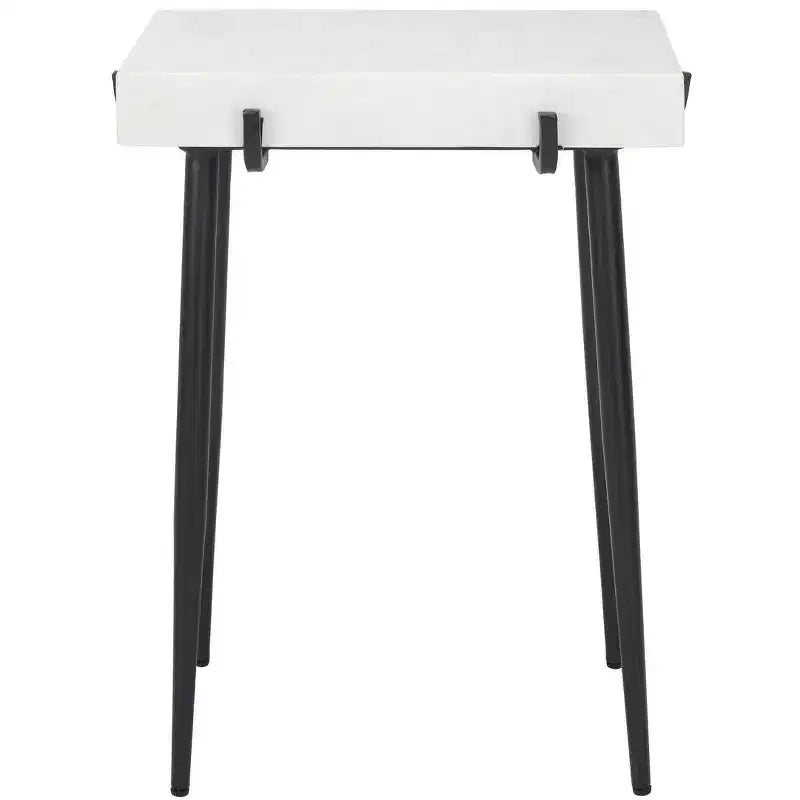 Yuki Stone Top Accent Table - ACC3708A - White/Black - Safavieh