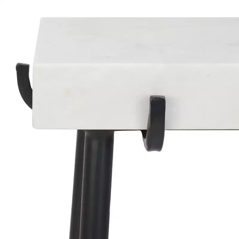 Yuki Stone Top Accent Table - ACC3708A - White/Black - Safavieh