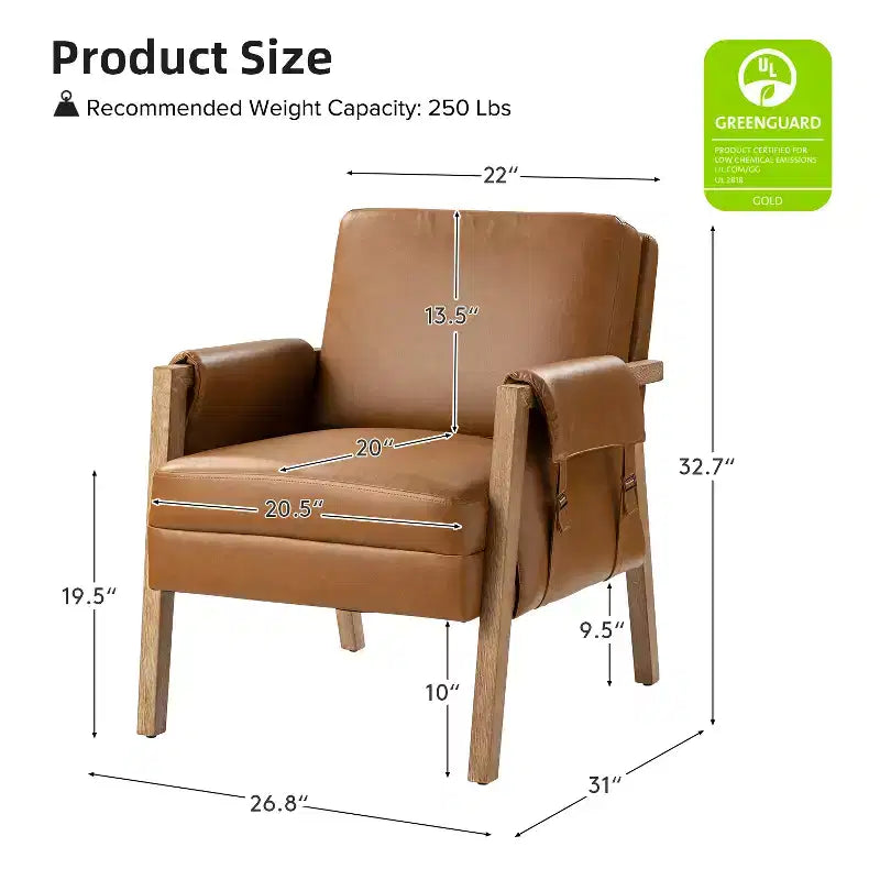 Kelly Mid-century Armchair with Distressed Finish | HULALA HOME