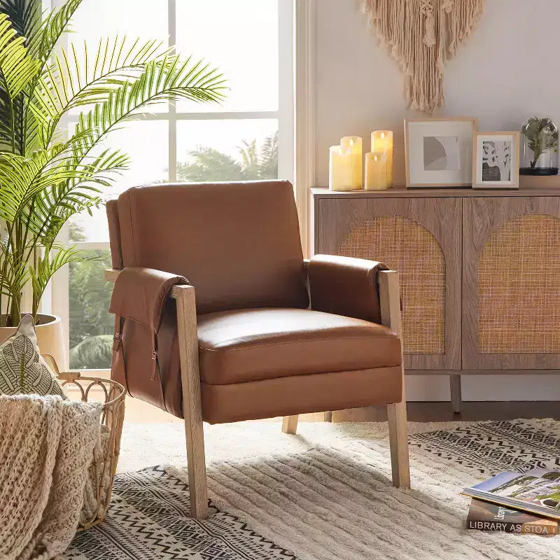 Kelly Mid-century Armchair with Distressed Finish | HULALA HOME