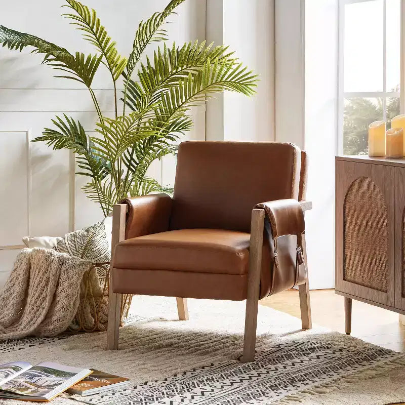 Kelly Mid-century Armchair with Distressed Finish | HULALA HOME