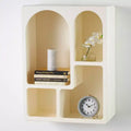 Wooden Geometric Wall Shelf with Block Shapes Cream - Olivia & May