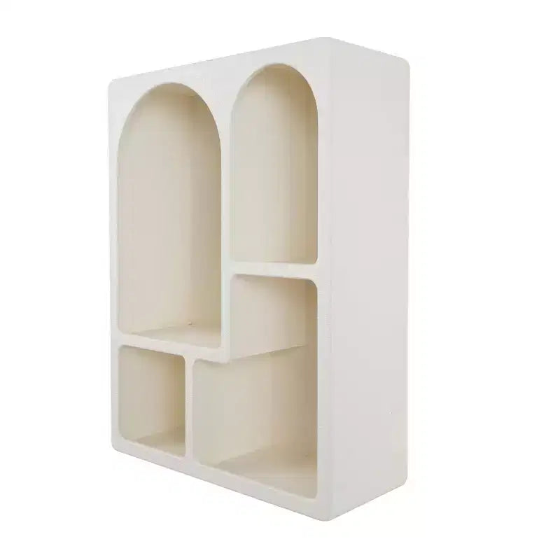 Wooden Geometric Wall Shelf with Block Shapes Cream - Olivia & May