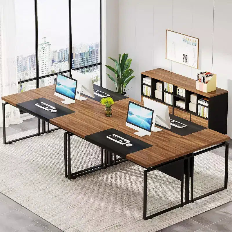 Lantine 63 L-Shaped Executive Desk with Reversible File Cabinet