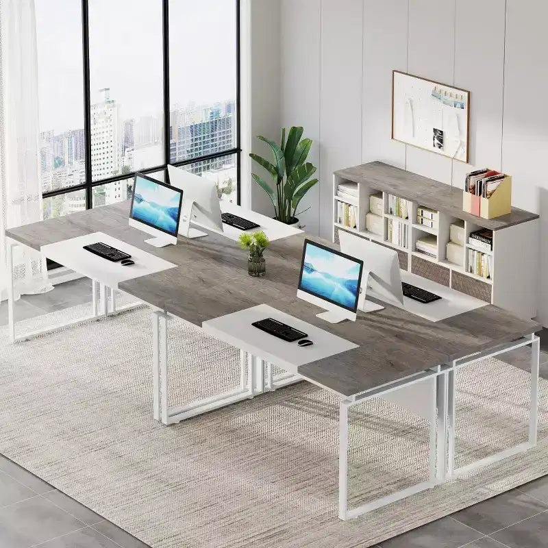 Lantine 63 L-Shaped Executive Desk with Reversible File Cabinet