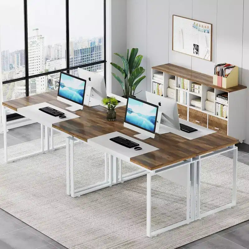 Lantine 63 L-Shaped Executive Desk with Reversible File Cabinet
