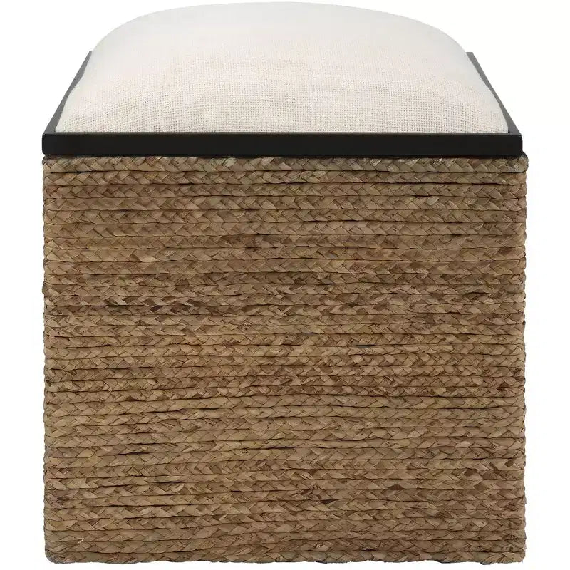 Uttermost Island Light Beige Square Storage Accent Stool
