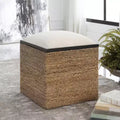 Uttermost Island Light Beige Square Storage Accent Stool