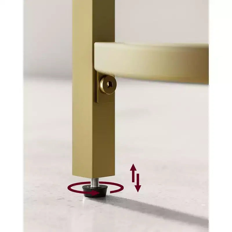 5-Tier Corner Shelf Stand, Corner Bookshelf, Bathroom Organizer, Plant Stand, Tempered Glass Metallic Gold