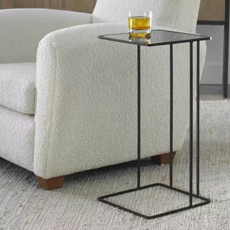 Uttermost Cadmus 12 Wide Brushed Black Square Accent Table