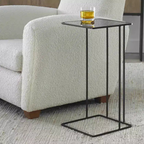 Uttermost Cadmus 12 Wide Brushed Black Square Accent Table