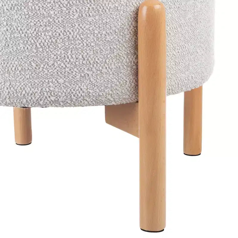 Lavish Home Round Ottoman with Removable Top for Storage