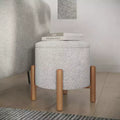 Lavish Home Round Ottoman with Removable Top for Storage