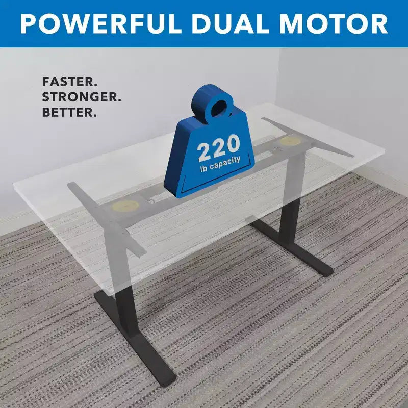 Mount-It! Dual Motor Electric Standing Desk with 55 Tabletop, White & Black