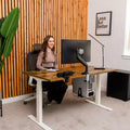Mount-It! Electric Standing Desk Frame with Dual Motors and Digital Screen Control Panel, White