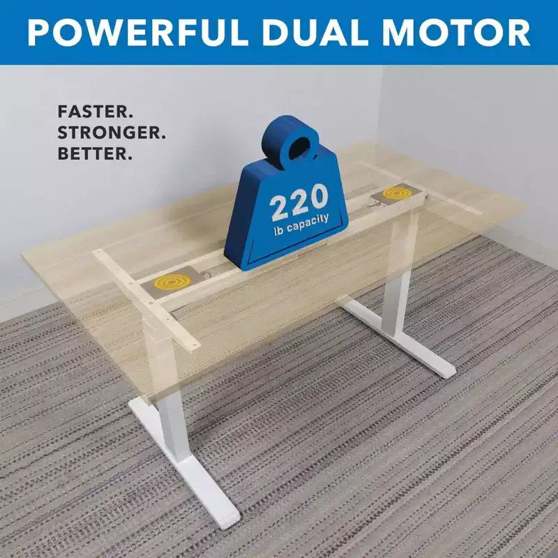 Mount-It! Electric Standing Desk Frame with Dual Motors and Digital Screen Control Panel, White