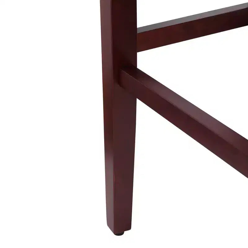 WestinTrends 29 Upholstered Backless Saddle Seat Bar Stool, Cherry/Gray
