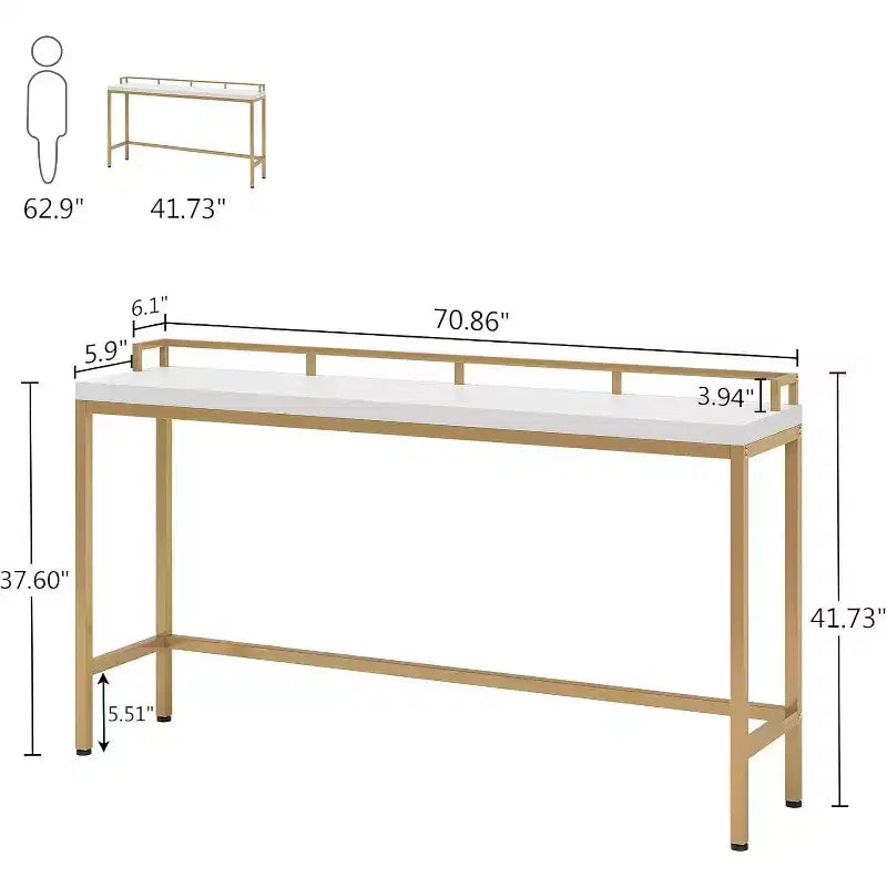 Tribesigns 70.9 Long Sofa Table, Narrow Entryway Console Table for Living Room