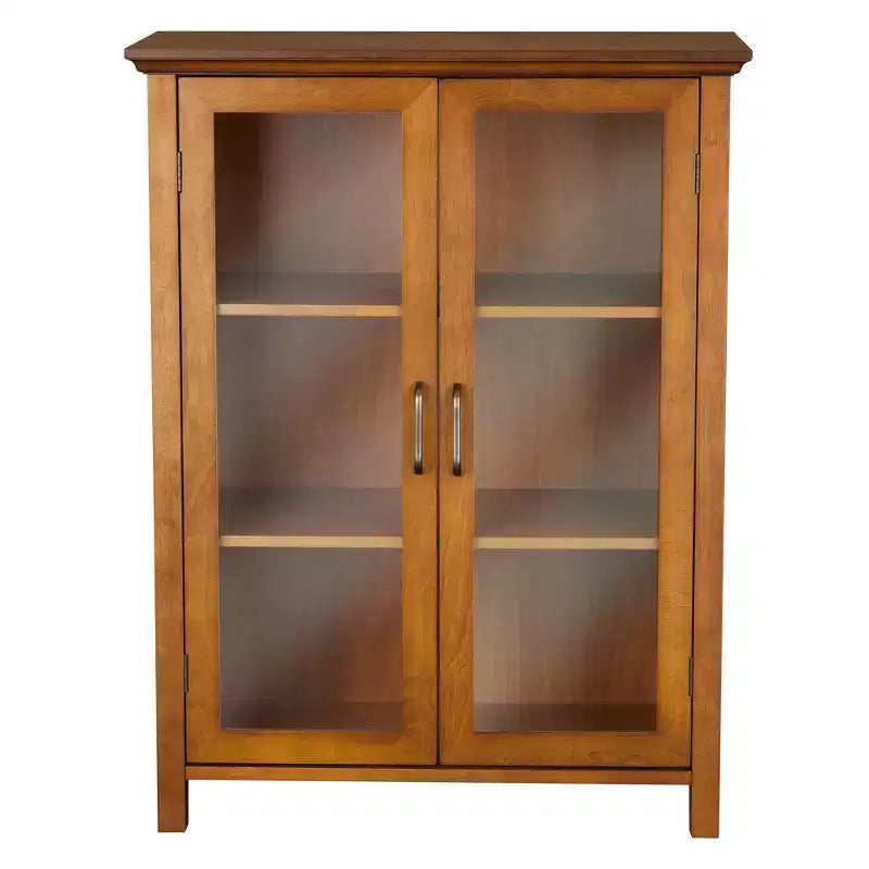 Teamson Home Avery Freestanding Floor Cabinet with Glass Doors and Adjustable Shelf