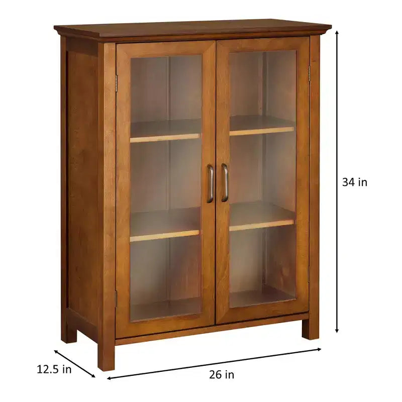 Teamson Home Avery Freestanding Floor Cabinet with Glass Doors and Adjustable Shelf