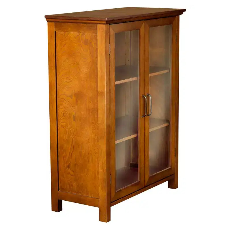 Teamson Home Avery Freestanding Floor Cabinet with Glass Doors and Adjustable Shelf