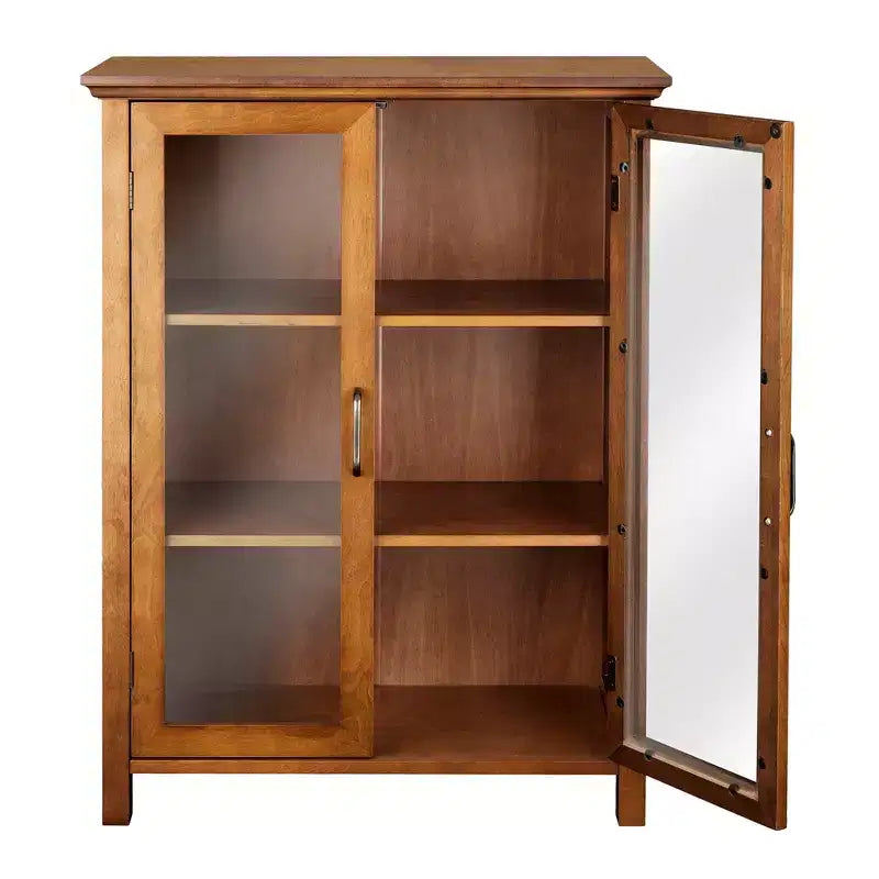 Teamson Home Avery Freestanding Floor Cabinet with Glass Doors and Adjustable Shelf