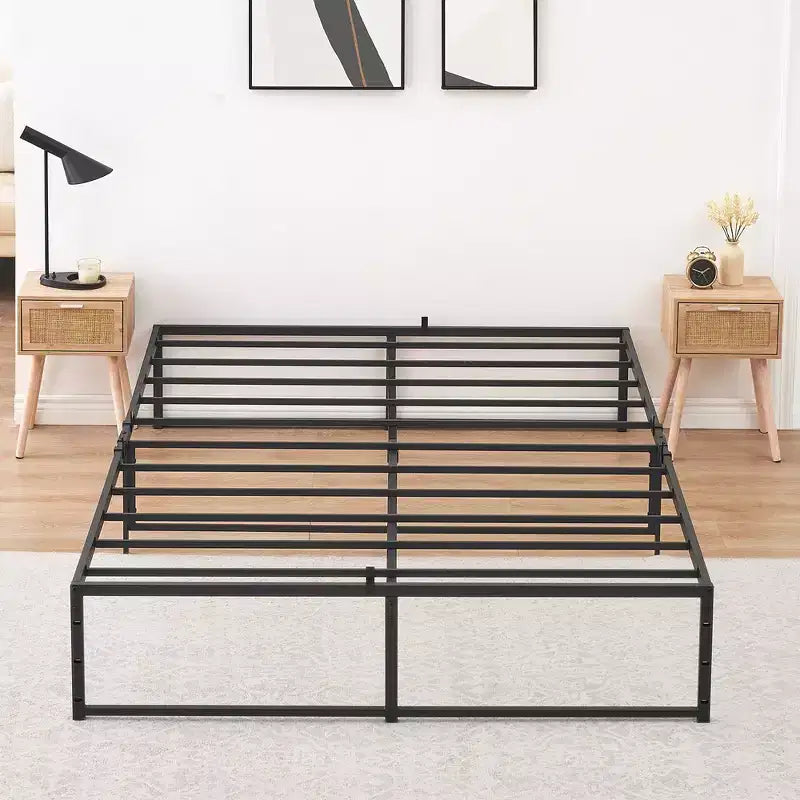 Twin Size Bed Frame Platform, 14 inch Metal Twin Bedframe with 3 in 1 Sturdy Steel Support, No Box Spring Needed Black Mattress Frame