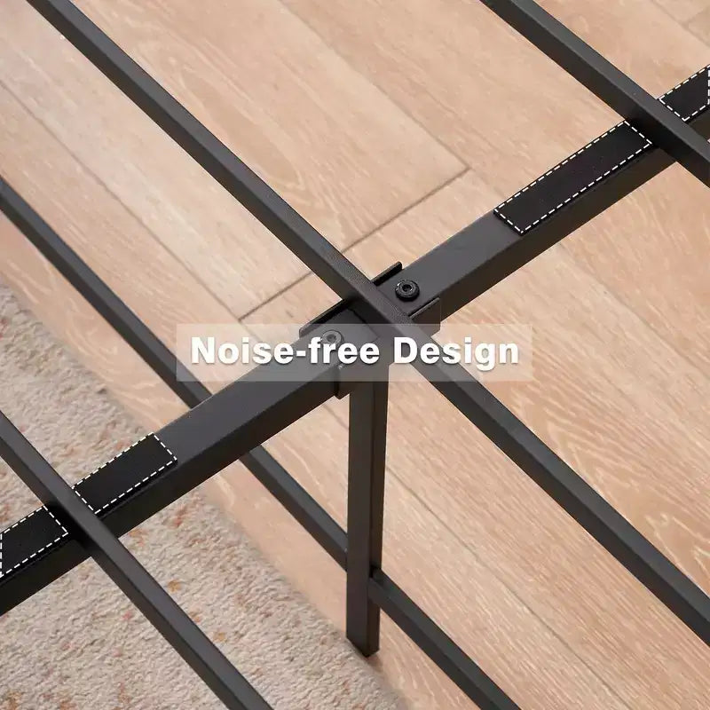 Twin Size Bed Frame Platform, 14 inch Metal Twin Bedframe with 3 in 1 Sturdy Steel Support, No Box Spring Needed Black Mattress Frame
