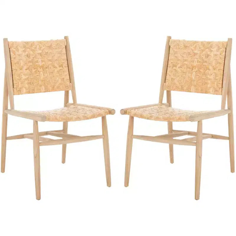 Adira Rattan Dining Chair (Set of 2) - DCH1202 - Natural - Safavieh