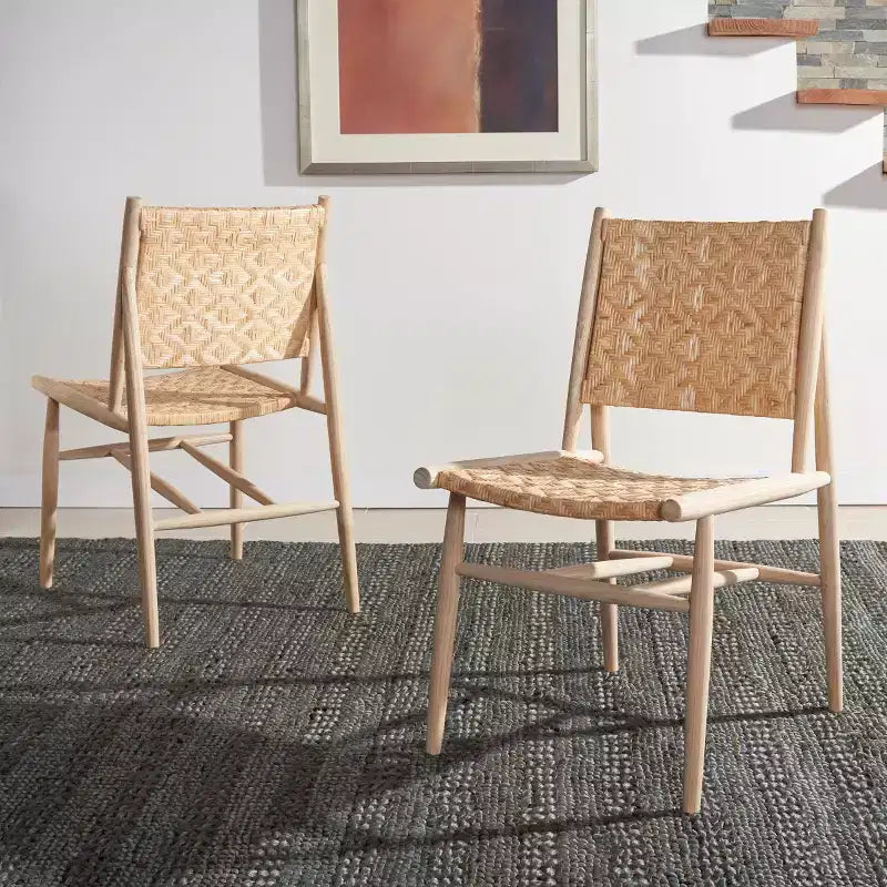 Adira Rattan Dining Chair (Set of 2) - DCH1202 - Natural - Safavieh