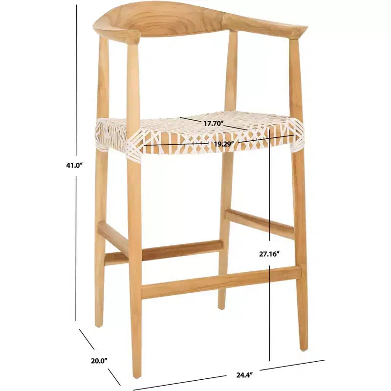 Bandelier Counter Stool - BST1006A - Natural/White - Safavieh