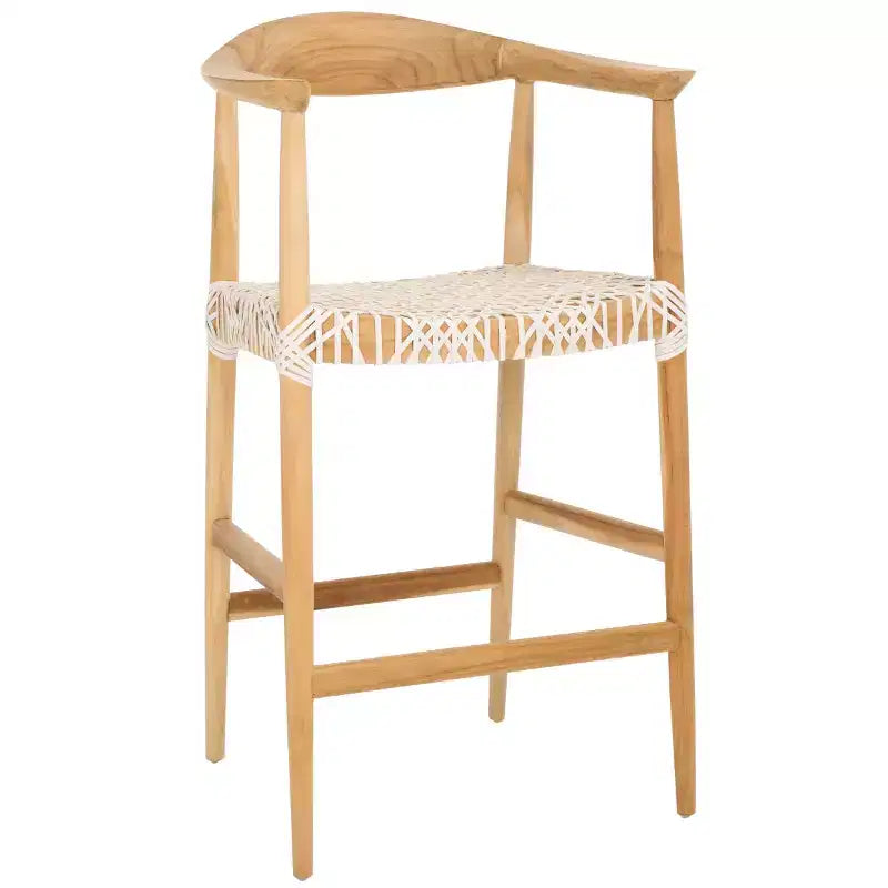 Bandelier Counter Stool - BST1006A - Natural/White - Safavieh