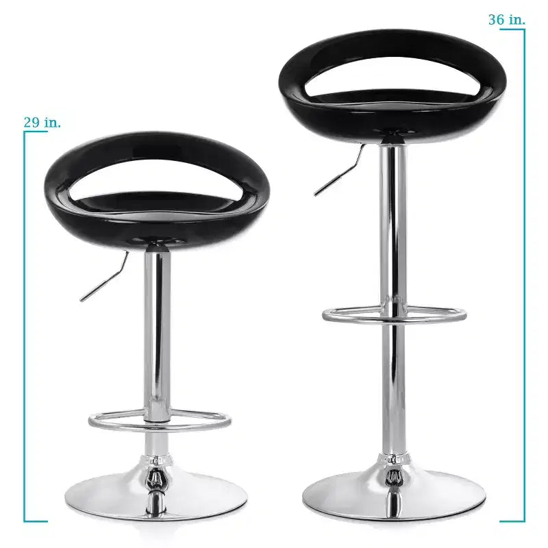 Elama 2 Piece Retro Adjustable Bar Stool with Chrome Base
